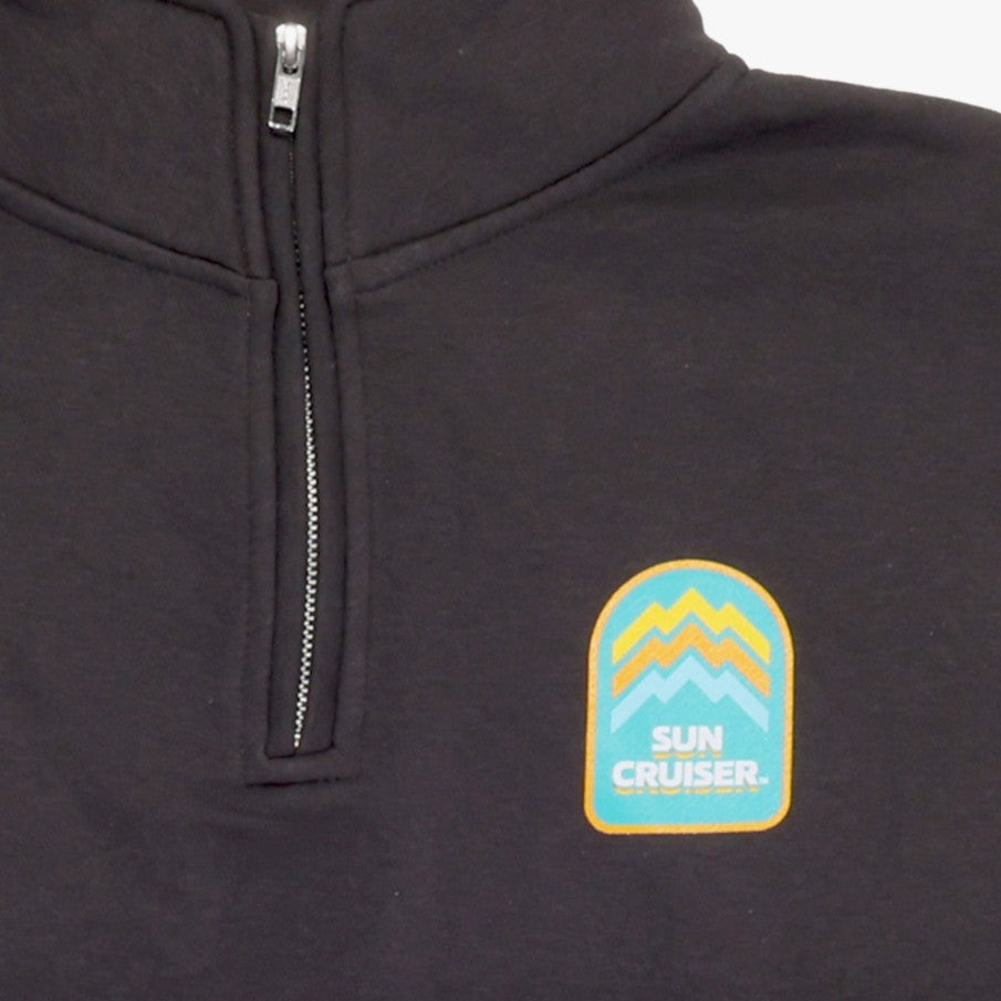 Black sweatshirt with a 'Sun Cruiser' logo on the chest.