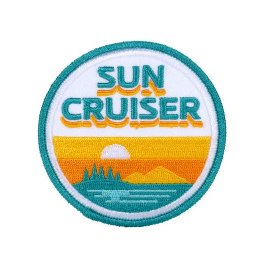 Classic sun cruiser logo on a circle patch.